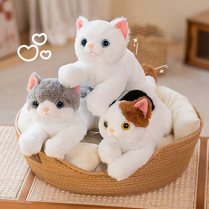 白 猫 ぬいぐるみ リアル ネコ ぬいぐるみ リアル 白猫 かわいい 50cm ふわふわ もちもち クッション 背当たれ 抱き枕 添い寝 生 しい 横向き寝 お揃い ソファーの通販は - みんなのSHOP 通販サイト