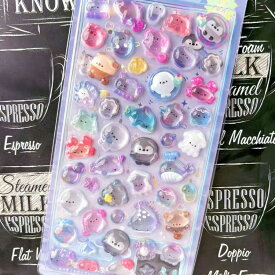 【11枚セット】 ぷくぷくシール 可愛い ご褒美シール かわいいシール 立体 シール ぷっくり 泡ステッカー 装飾用 ごほうびシール DIY用 手帳 ステッカー アルバム スマホケース飾り キラキラ 子供 デコシール 幼児用3Dシール 手帳ご褒美シール 日記シール