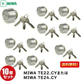 《ポイント5倍》7/19日20時から10個セット U9 TE22.CY U9 TE24.CY MIWA miwa玄関 鍵 交換 シリンダー 交換用シリンダー シリンダー錠 MIWAU9LSP TE22 TE24シリンダー シルバー色 美和ロック 08FE 08LEF u9
