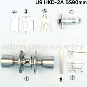 MIWA U9 HKD-2A �����{���^�C�v �m�u ���m���b�N�� �m�u �h�A�m�u �P�[�X�E�m�u�Z�b�g miwa ���� �� ���� ��ւ� �m�u�E�P�[�X�Z�b�g ���a���b�N BS70/90/127mm �Ή�����33�`49mm U9�L�[3�{�t �t�����g��