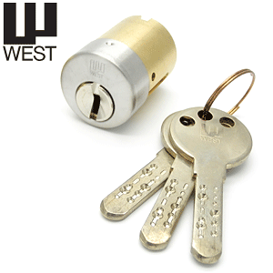 WEST916シリンダー ディンプルキー3本付セキスイハウス PPA4タイプ 交換シリンダー シルバー色 鍵 シリンダー 交換キー3本付