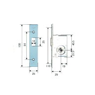 MIWA　DN.CS　錠ケースのみ　BS29mm　【在庫品】