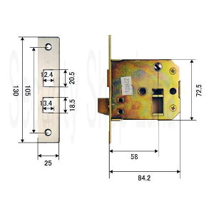 WEST ウエスト J26錠ケースのみ J2605-R0 バックセット58mm 【在庫品】