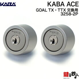 Kaba ace（カバエース） 3258GOAL-TX・TTX用 玄関 勝手口 鍵（カギ）取替え 取替えシリンダー■シルバー色■ドアの厚み25mm～46mm■2個同一キー仕様■標準キー6本付き【送料無料】