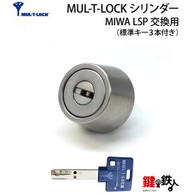 (1-1) MUL-T-LOCKLSP用 玄関 鍵(カギ) 交換 取替えシリンダードア厚み28mm～43mm用■標準キー3本付き■【送料無料】