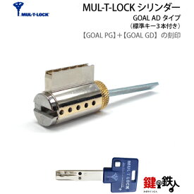 《3》GOAL PG+GD 玄関 鍵(カギ) 交換 取替え用ハイセキュリティシリンダーMUL-T-LOCK(マルティカード付)=イスラエル製■1個単品■標準キー3本付き【送料無料】