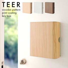 【週末限定10％OFF】キーボックス 壁掛け おしゃれ 玄関収納 マグネット ネジ留め 壁掛 ドア カギ収納 鍵収納 鍵置き場 キーフック スチール 北欧 スチール 車のキー 印鑑置き 小物置き 木目調 磁石 キー ボックス TEER(ティール)