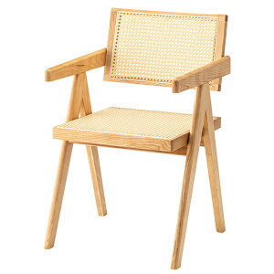 【10%OFF対象!27日朝10時まで】完成品 ラタン風 ダイニングチェア ダイニングチェアー 1脚単品 肘付き 肘付 木製 ダイニング チェアー チェア アームチェアー イス 椅子 いす デスクチェアー