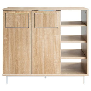 【10%OFF&P最大4倍!30日限定】カウンター ダストボックス 幅90cm ゴミ箱 ごみ箱 45リットル 45L 分別 二口 おしゃれ 前ふた付き 蓋つき オシャレ シンプル キッチンカウンター キッチン収納 北