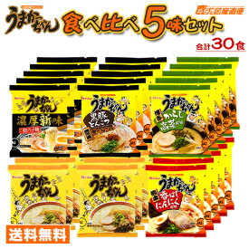 送料無料 うまかっちゃん ハウス食品 詰め合わせ 食べ比べセット 5種 30食 ラーメン インスタントラーメン