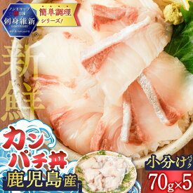 鹿児島産 カンパチ丼 70g×5セット 魚 刺身 カンパチ 海鮮 丼 カット済 小分け 冷凍 流水解凍 簡単 便利 鮮度 ノンドリップ 急速冷凍 刺身維新 真空パック 津曲商店 鹿児島 おすすめ ランキング プレゼント ギフト