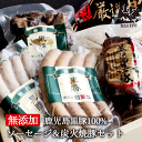 無添加 ギフト お中元 鹿児島黒豚 ソーセージ ＆炭火焼豚 セット 無添加ギフト お中元ギフト プレゼント 御中元 ギフトセット おつまみ 送料無料 短鼻豚 内祝い 食べ物 食品 グルメ 冷凍 ウインナー お返し 肉 高級 無添加食品