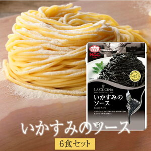 生スパゲティといかすみのソース6食セット スパゲッティ セット いかすみ 冷蔵 本格的 生麺 送料無料 生麺快笑 タビグルメ