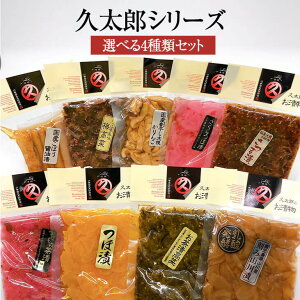 ご自宅用 選べる4種類セット(久太郎シリーズ7種類の中から) 選べる 漬物 つけもの 鹿児島 詰め合わせ 送料無料 食品 詰め合わせ お茶請け ごはんのお供 中園久太郎商店 タビグルメ