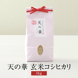 米 自然米 天の華 1kg 玄米 コシヒカリ 無肥料 無農薬 国産 九州産 佐賀県産 贈り物 お祝い 自然栽培園北村 タビグルメ
