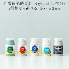 父の日 豆乳 乳酸菌発酵豆乳 SoyLact ソイラクト 5種類から選べるセット 108本 36本×3種類 100ml 選べる イソフラボン 無添加 乳酸菌 発酵 腸活 免疫 九州 国産 株式会社アガペファーム かごしまや