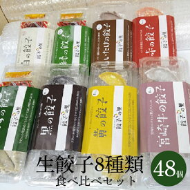 父の日 餃子 生餃子8種類　食べ比べセット（白・黒・赤・黄・緑・へべす・椎茸・宮崎牛）6個×全8種類×1、×2、×3、×4 8種類全てお試し 絶品 お取り寄せ 餃子持ち帰り専門店 宮崎県の食材 甘み 旨味 手作り 餃子の里 かごしまや