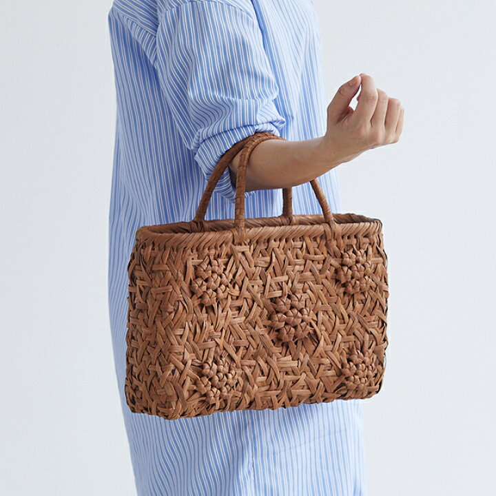 楽天市場】お花が咲いた♪ やまぶどう籠(二番皮/花五輪/みだれ編み  