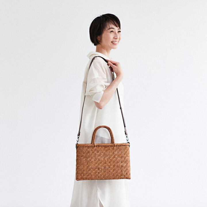 楽天市場】やまぶどう籠(二番皮/網代編み/スリム/中サイズ/柿渋染内布  