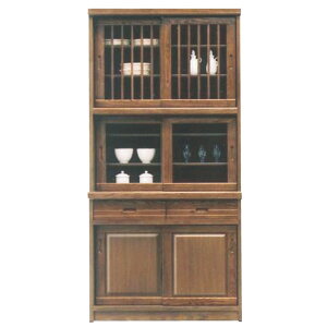 食器棚 ダイニングボード キッチンボード 幅95cm 高さ189cm キッチン収納 おしゃれ オシャレ カップボード ガラス扉 引出し 箱組 日本製 和風 モダン 木製 カラー等 ブラウン 材質 タモ材 ウレ