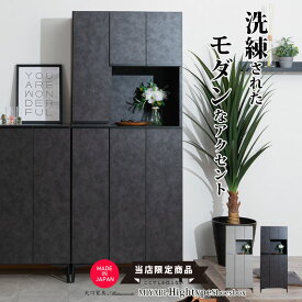 12%offクーポン配布中 シューズボックス 完成品 下駄箱 セラミック調 石目調 玄関収納 靴箱 74幅 幅74cm ハイタイプ シューズBOX 靴収納 シンプル 日本製 国産 モダン ダークグレー ライトグレー プラスチック棚板 でご提供 大川家具 楽天 通販 アウトレット価格並