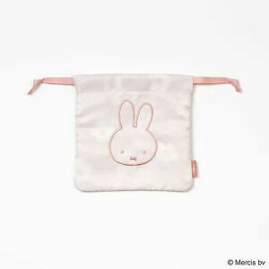 【メール便可】MIFFY FLOWER 巾着 ピンク ミッフィー / miffy ディックブルーナ コスメポーチ 化粧ポーチ 巾着ポーチ 小物入れ ポーチ 収納 絵本 キャラクター