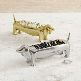 ダックスフント リングホルダー / ジュエリー収納 ジュエリーケース アクセサリー ピアス リング 収納 指輪 リング オブジェ 置物 可愛い