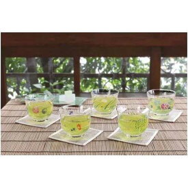 夏の詩 冷茶セット /冷茶揃 コースター付 麦茶 緑茶 アイスティー 食器 ガラス食器 グラス コップ 東洋佐々木ガラス