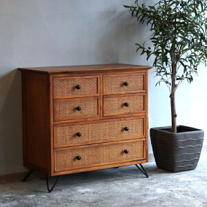 チェスト 4段 幅80 天然木 チーク ナチュラル おしゃれ 北欧 カントリー家具 スチール脚 引出し たんす 箪笥 収納 リビング収納 木製