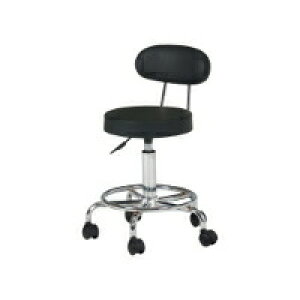 チェア チェアー 合皮 キャスター付き 背付き 肘無しチェア 昇降 キッチンチェア オフィスチェア 回転椅子 いす ワーキングチェア 美容師チェア 足置き付き シンプル ブラック ベージュ ホ