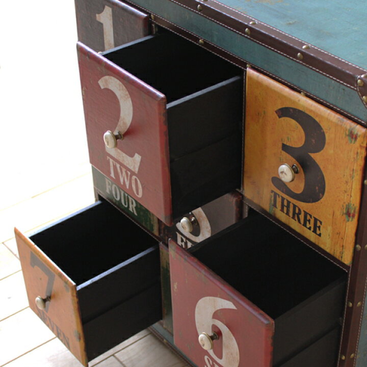 楽天市場】123チェスト キャビネット チェスト 70cm アメリカンレトロ 