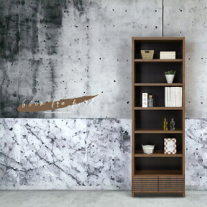 フリーボード カップボード リビングボード ハイタイプ 幅60cm ブラウン 木目 食器棚 キャビネット おしゃれ モダン 北欧 輸入家具