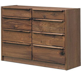 重厚感のある天然木ウォールナット無垢材使用のチェスト前板・戸枠・脚部無垢材・天板突き板仕様・国産・日本製木製・自然塗装オイル仕上エコ仕様シリーズ商品有り