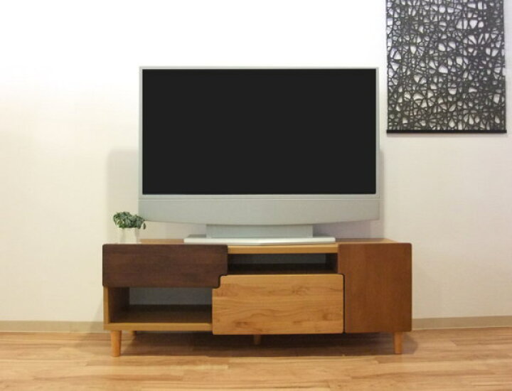 楽天市場】【送料無料】天然木アルダー無垢材使用テレビボードtvボード 
