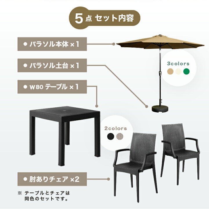 楽天市場】先着100名10%off 12日迄◇ガーデンテーブルセット 5点 