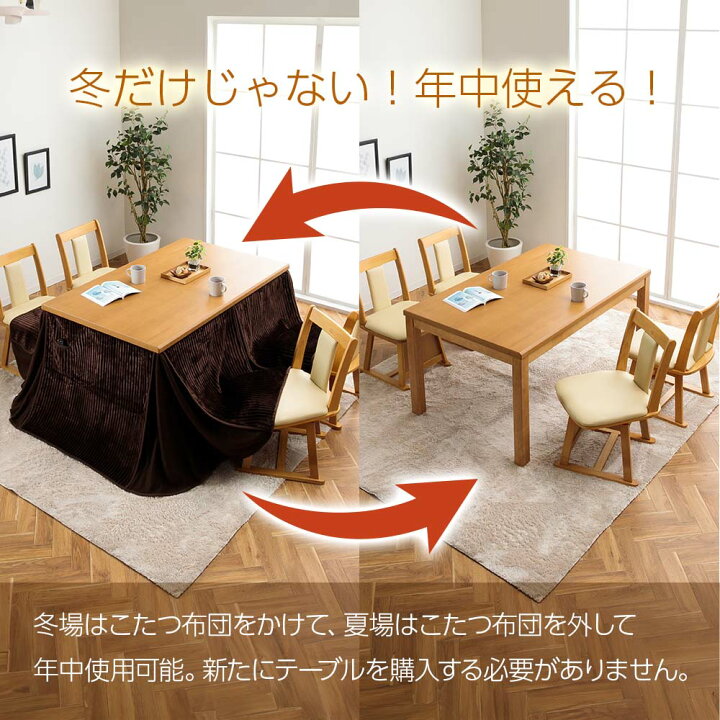 楽天市場】【全品10％OFFクーポン配布】 こたつ セット 長方形 幅 