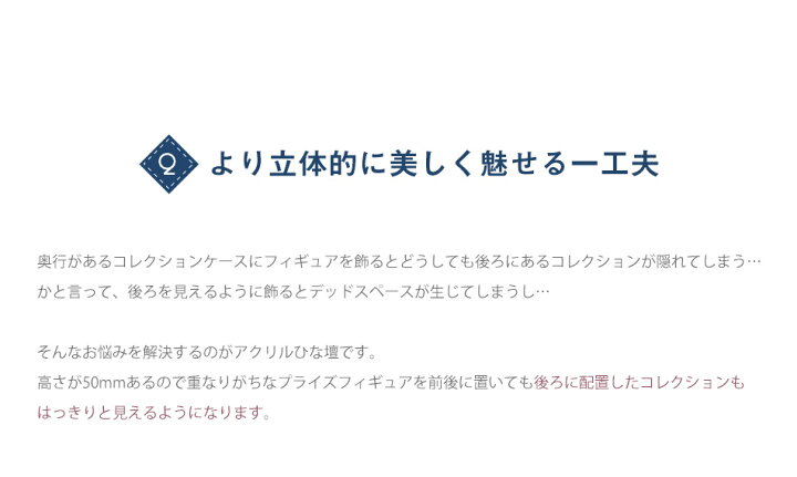 楽天市場 ポイント5倍18日限定 アクリア アクリル ひな壇 50mm アクリルひな壇 送料無料 透明 クリア 段差 ねんぷち ねんどろ フィグマ Figma フィギュア プライズ プライズフィギュア 一番くじ コレクションケース 家具のルフレ
