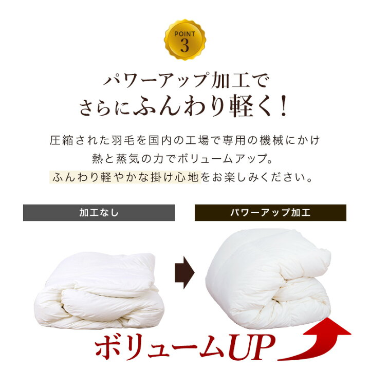 楽天市場】5%クーポン+P2倍 3/22迄☆ 日本製 羽毛布団 ダブル ロング 羽毛 増量 移動防止キルト ホワイトダックダウン 93% ロイヤルゴールドラベル 羽毛ふとん 掛け布団 国産 羽毛 布団 暖か 温かい 立体キルト 掛布団 国内洗浄 パワーアップ加工 : 家具通販kagu-world