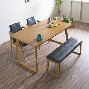 ダイニングテーブルセット 4人掛け 四人掛け 幅150cm おしゃれ ウォールナット オーク 高級感 肘付き チェア ベンチ 4点セット 天然木 モダン 和モダン 北欧 和風 洋風 高さ70 テーブルに掛けれ