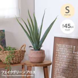 【クーポンで14％OFF！4/26 0:00~4/27 9:59まで】観葉植物 雑貨 インテリア フェイクグリーン アロエ インテリアグリーン グリーン おしゃれ 人気 新生活 Sサイズ ポット セメントポット 鉢 植木鉢 グリーンポット 幅40 人工植物 人工グリーン 初心者