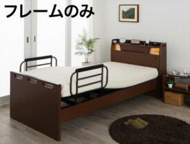棚・照明・コンセント付き電動ベッド ベッドフレームのみ 2モーター シングル【お客様組立】