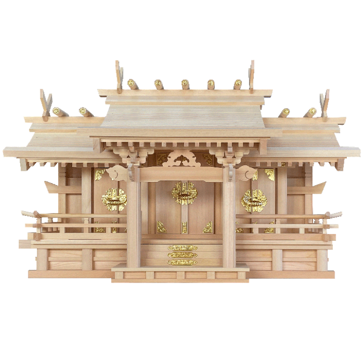 楽天市場】高級 神棚/木曽ひのき八幡造り御嶽特大三社 : 神棚の 楽天市場】高級 神棚/木曽ひのき八幡造り御嶽特大三社 : 神棚の