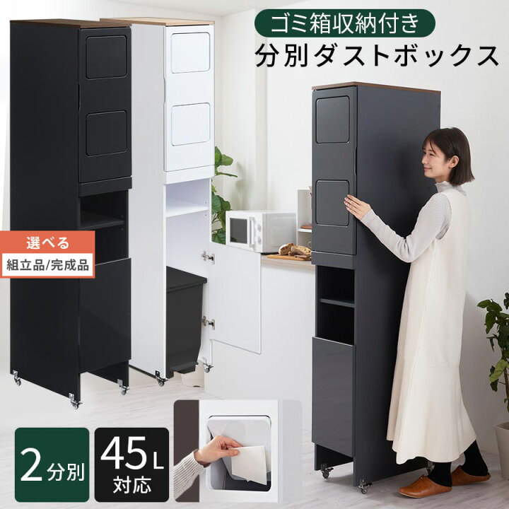 楽天市場】ダストボックス ゴミ箱上 活用 おしゃれ キッチン 2分別 