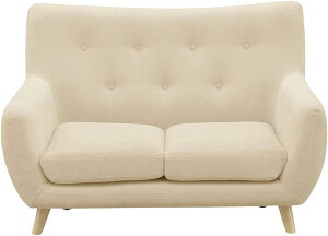 ゆったり座面の2人掛けソファー 椅子 いす イス チェア 2人掛け 2Pソファ コンパクト おしゃれ 北欧 モダン ファブリック ファブリックソファ かわいい 布 リビング 新生活 2人用 韓国 ダリア