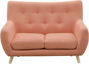 ゆったり座面の2人掛けソファー 椅子 いす イス チェア 2人掛け 2Pソファ コンパクト おしゃれ 北欧 モダン ファブリック ファブリックソファ かわいい 布 リビング 新生活 2人用 韓国 ダリア