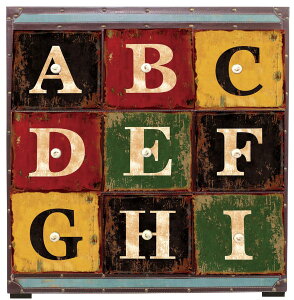 アンティーク調スチールチェスト <ウニタ> チェスト キャビネット 洋風チェスト タンス リビング収納 洋風タンス 収納タンス 数字 オシャレ おしゃれ お洒落 モダン アンティーク レトロ