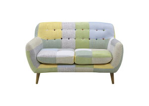 ソファ 2人掛け パッチワーク 北欧 ローソファー リビング 二人掛け おしゃれ かわいい ソファー 2人掛けソファー 2P 2人用 新生活 一人暮らし 布張り カジュアル デザイン ラム 【大型商品】