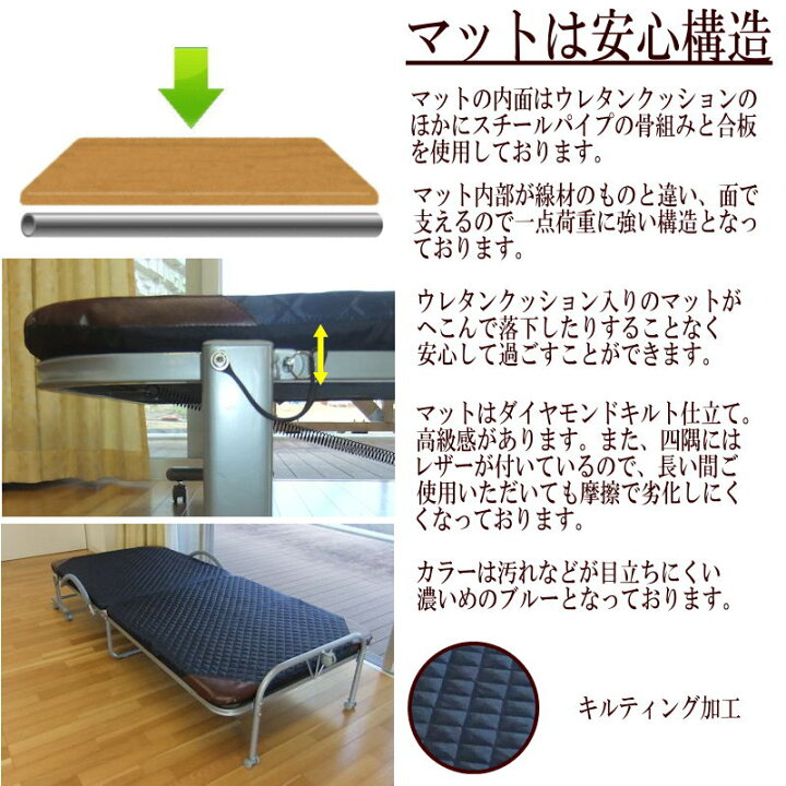 楽天市場】折りたたみベッド リクライニング機能付 ベッド BR301BL 