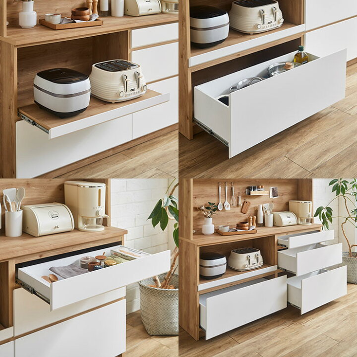 楽天市場】食器棚 完成品 レンジ台 キッチン収納 家電収納 キッチン  