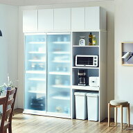 食器棚 引き戸 完成品 大川家具 おしゃれ ガラス スライド シンプル 大容量 収納 ラック ガラス扉 ガラス…